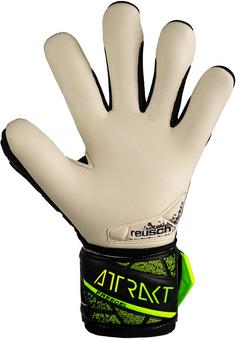Rückansicht von Reusch Attrakt Freegel Gold Junior Torwarthandschuhe 7752 black/safety yellow