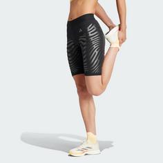 Rückansicht von adidas Adizero Control Running kurze Leggings Laufshorts Damen Black / Black