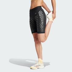 Rückansicht von adidas Adizero Control Running kurze Leggings Funktionsshorts Damen Black / Black