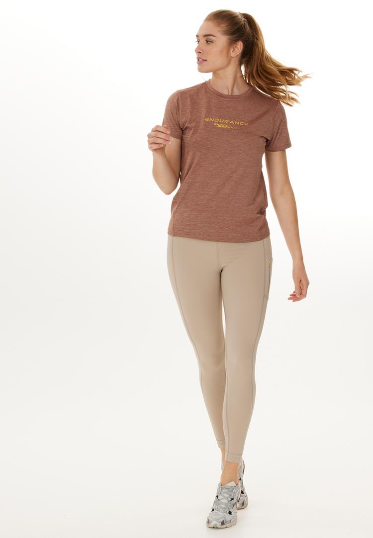Endurance Endurance WANGE MELANGE Printshirt Damen - 5167 Clove - 0 | SportScheck
