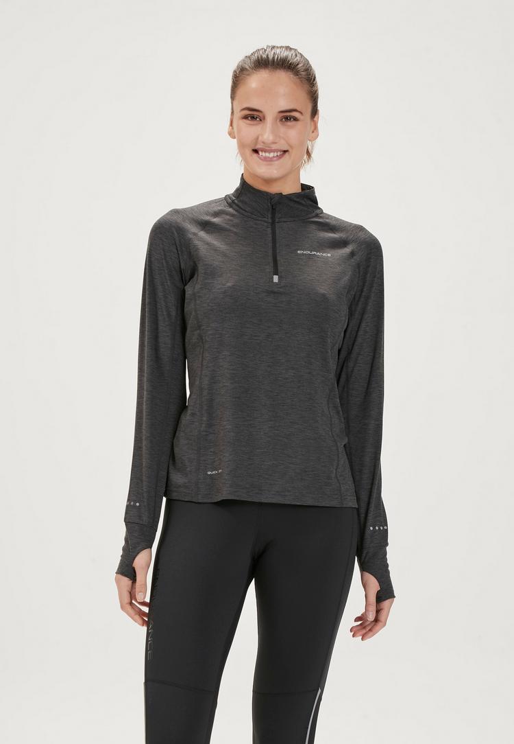 Endurance Endurance CANNA V2 PERFORMANCE Langarmshirt Damen - 1111 Black Melange - 1 | SportScheck