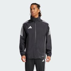 Rückansicht von adidas Tiro 24 Regenjacke Funktionsjacke Herren Black / White