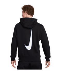 Rückansicht von Nike Club Fleece Hoody Funktionssweatshirt Herren schwarzweiss