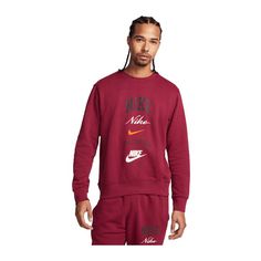 Nike Club Fleece Crew Sweatshirt Sweatshirt Herren rotorange