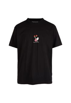 Cleptomanicx Flower Gull Printshirt Herren Black