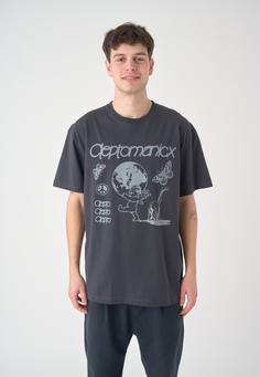 Rückansicht von Cleptomanicx Mystery Printshirt Herren Blue Graphite