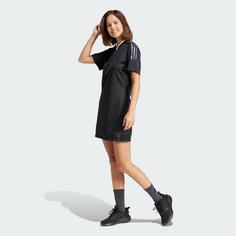 Rückansicht von adidas Tiro Summer T-Shirt-Kleid Kleid Damen Black / Multicolor