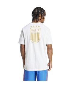 Rückansicht von adidas Italien DNA T-Shirt EM 2024 Fanshirt weiss