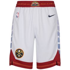 Nike NBA Denver Nuggets City Edition Swingman Basketball-Shorts Herren weiß / rot