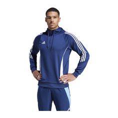 adidas Tiro 24 Training Hoody Funktionssweatshirt Herren blauweiss