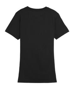 Rückansicht von PUMA teamFINAL Casuals T-Shirt Damen Fußballshorts Damen schwarzsilber