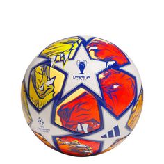 adidas UCL Competition 23/24 Knock-out Ball Fußball White / Glow Blue / Flash Orange