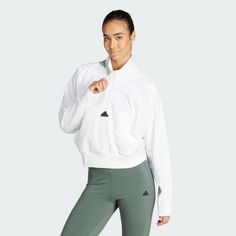 Rückansicht von adidas Z.N.E. Woven Quarter-Zip Trainingsjacke Trainingsjacke Damen White