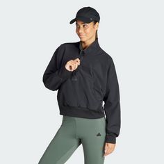 Rückansicht von adidas Z.N.E. Woven Quarter-Zip Trainingsjacke Trainingsjacke Damen Black