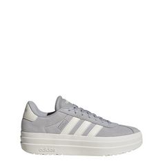 Rückansicht von adidas VL Court Bold Schuh Sneaker Damen Grey Two / Off White / Core White