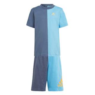 adidas Essentials Colorblock Kids T-Shirt Set Trainingsanzug Kinder Preloved Ink / Semi Blue Burst / Semi Spark
