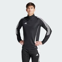 Rückansicht von adidas Tiro 24 Trainingsoberteil Trainingsjacke Herren Black / White