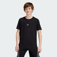 Rückansicht von adidas Training AEROREADY Kids T-Shirt T-Shirt Kinder Black / Reflective Silver
