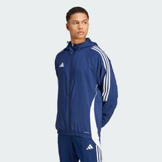 Rückansicht von adidas Tiro 24 Windbreaker Trainingsjacke Herren Team Navy Blue 2 / White