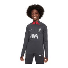 Nike FC Liverpool Drill Top Kids Funktionssweatshirt Kinder schwarzschwarzgrau