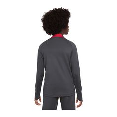 Rückansicht von Nike FC Liverpool Drill Top Kids Funktionssweatshirt Kinder schwarzschwarzgrau