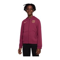 Nike FC Barcelona Kapuzenjacke Kids Trainingsjacke Kinder lilagold