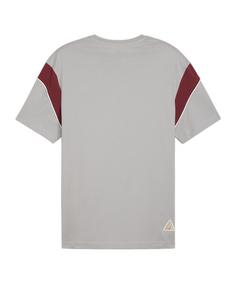 Rückansicht von PUMA AC Mailand Archive T-Shirt Fanshirt graurot