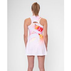 Rückansicht von BIDI BADU Wild Arts Dress (2In1) Tenniskleid Damen Weiß/Rot/Pink