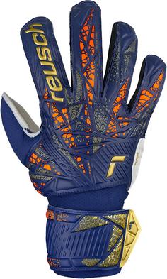 Rückansicht von Reusch Attrakt Solid Junior Fingerhandschuhe 4410 premium blue/gold