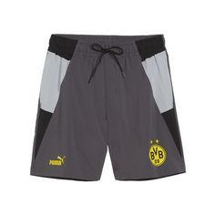 PUMA BVB Dortmund Woven Short Fußballshorts schwarzgraugrau