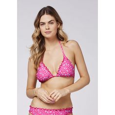 Rückansicht von Chiemsee Gemustertes Triangel-Bikini-Top Bikini Oberteil Damen 2940 Pink/Light Blue