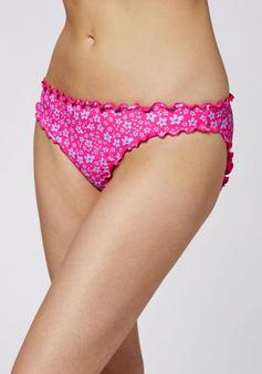 Rückansicht von Chiemsee Gemusterte Bikinihose Bikini Hose Damen 2940 Pink/Light Blue