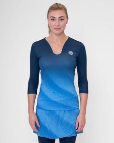 BIDI BADU Beach Spirit V-Neck Longsleeve Tennisshirt Damen Dark blue/Aqua