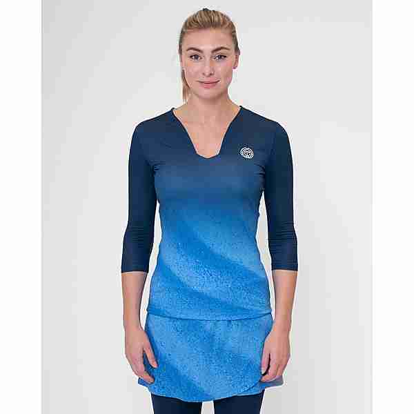 BIDI BADU Beach Spirit V-Neck Longsleeve Tennisshirt Damen Dark blue/Aqua