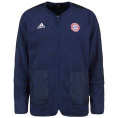 adidas FC Bayern München Travel Mid-Layer Trainingsjacke Herren dunkelblau / weiß