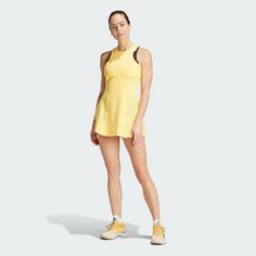 Rückansicht von adidas Tennis HEAT.RDY Pro Y-Kleid Tenniskleid Damen Spark