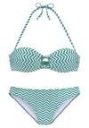 JETTE B&uuml;gel-Bandeau-Bikini Bikini Set Damen - gr&uuml;n-wei&szlig;
