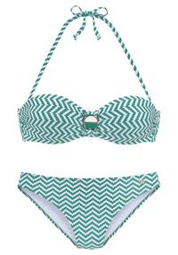 JETTE B&uuml;gel-Bandeau-Bikini Bikini Set Damen - gr&uuml;n-wei&szlig;