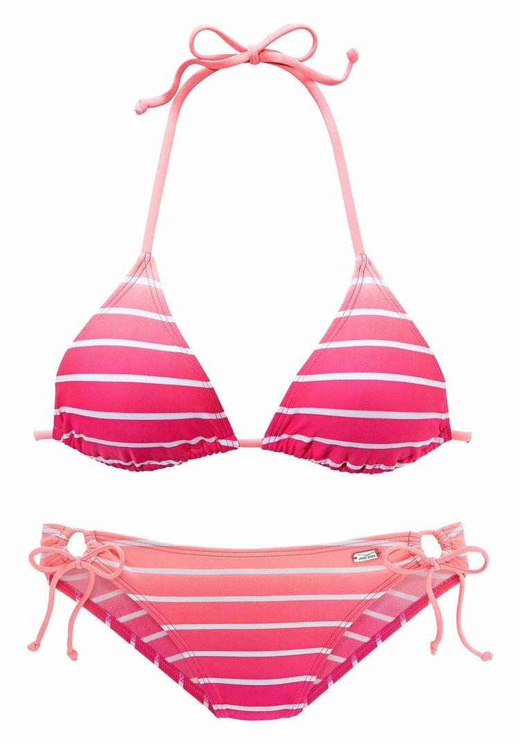 VENICE BEACH VENICE BEACH Triangel-Bikini Bikini Set Damen - pink-gestreift - 2 | SportScheck