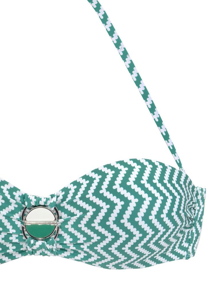 JETTE JETTE B&uuml;gel-Bandeau-Bikini Bikini Set Damen - gr&uuml;n-wei&szlig; - 1 | SportScheck