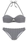 JETTE B&uuml;gel-Bandeau-Bikini Bikini Set Damen - schwarz-wei&szlig;