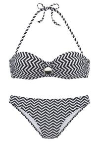 JETTE B&uuml;gel-Bandeau-Bikini Bikini Set Damen - schwarz-wei&szlig;
