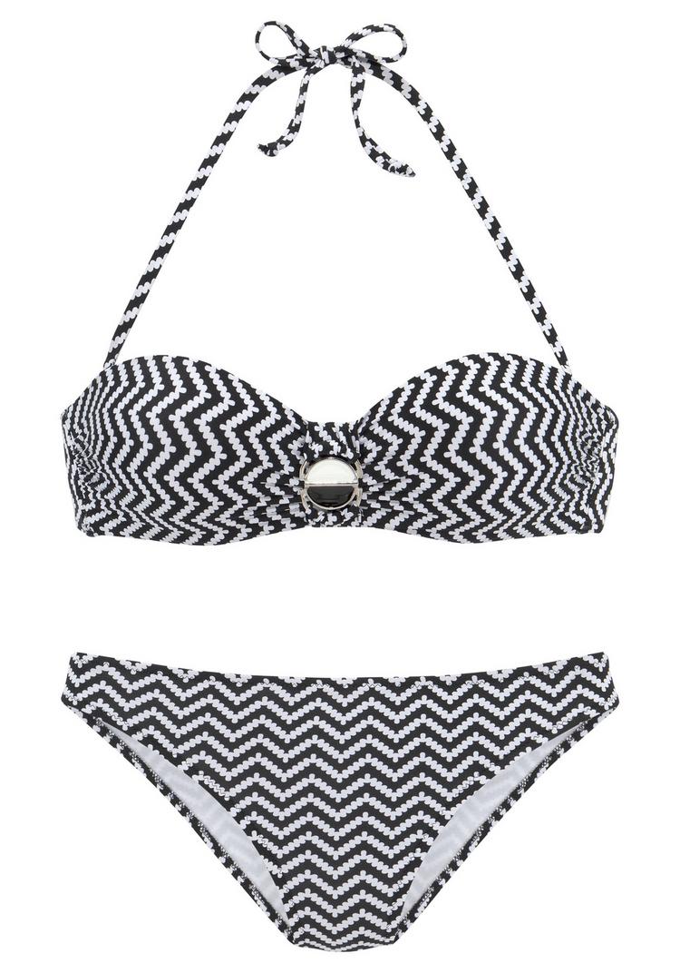 JETTE JETTE B&uuml;gel-Bandeau-Bikini Bikini Set Damen - schwarz-wei&szlig; - 0 | SportScheck