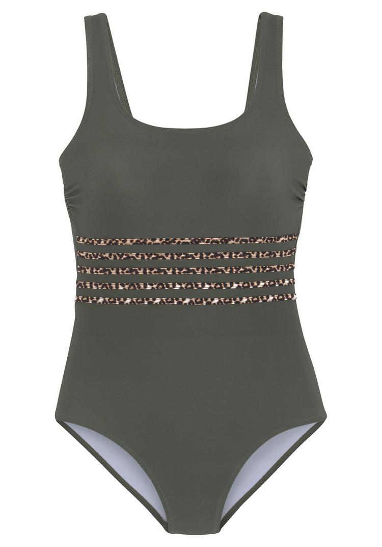Lascana Lascana Badeanzug Badeanzug Damen - oliv-leo - 0 | SportScheck