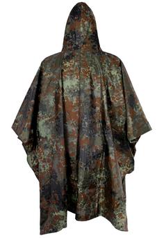 Rückansicht von Black Snake RipStop Regen Scape Poncho Flecktarn