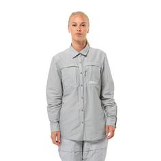 Rückansicht von Jack Wolfskin BARRIER L/S SHIRT W Langarmhemd Damen cool grey