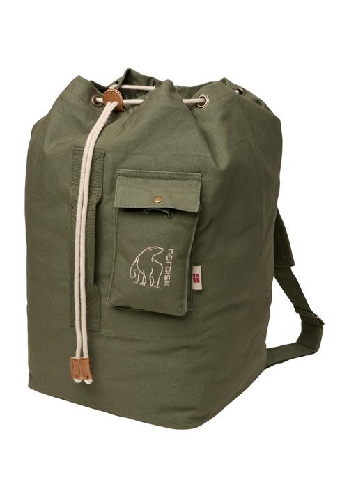 Rückansicht von Nordisk KONGSBERG 40 DUFFEL Reiserucksack Four Leaf Green Clover