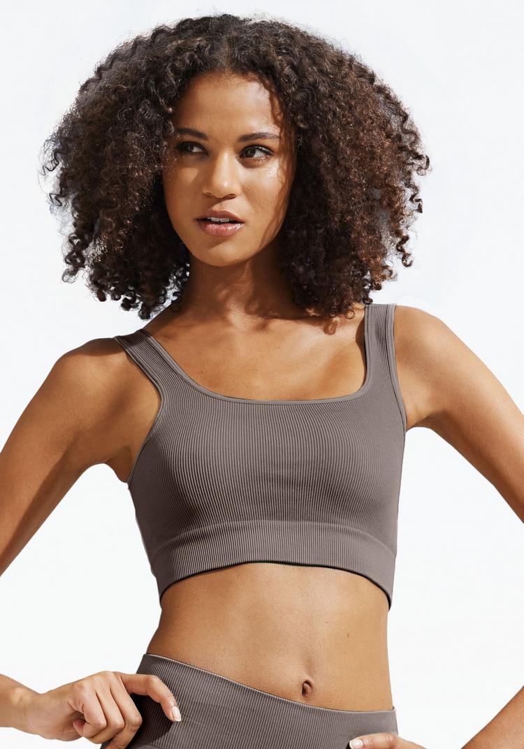 Lascana Lascana Crop-Top Croptop Damen - braun - 1 | SportScheck
