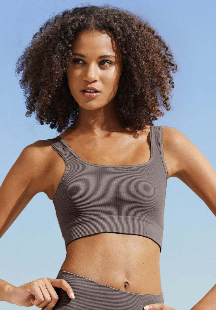 Lascana Lascana Crop-Top Croptop Damen - braun - 4 | SportScheck
