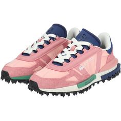 Rückansicht von Lacoste Sneaker Sneaker Damen Pink/Blau